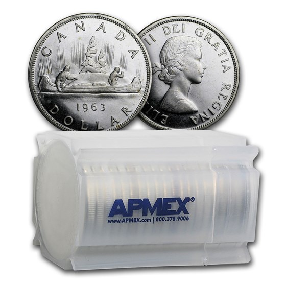 1963 Canada Silver Dollar BU (20 Count Roll) 1963 Canada Silver Dollar BU (20 Count Roll)