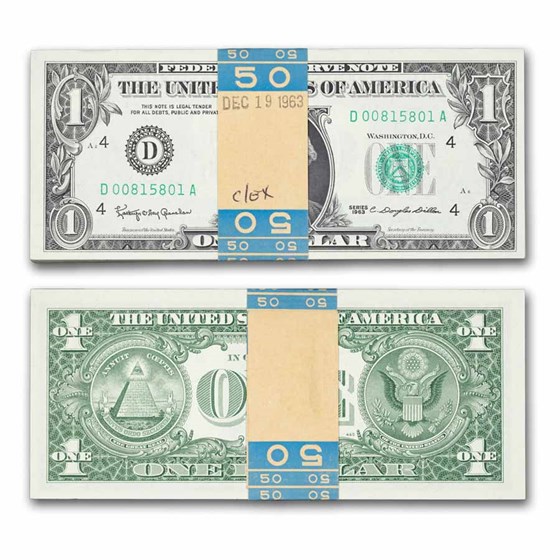 1963 (D-Cleveland) $1.00 FRN CU (Fr#1900-D) 50 Consecutive