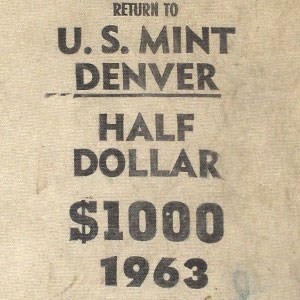 1963-D Franklin Half Dollar $1000 Bag BU (Mint Sealed)