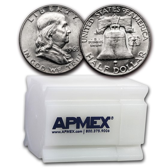 1963-D Franklin Half Dollar 20-Coin Roll BU 1963-D Franklin Half Dollar 20-Coin Roll BU