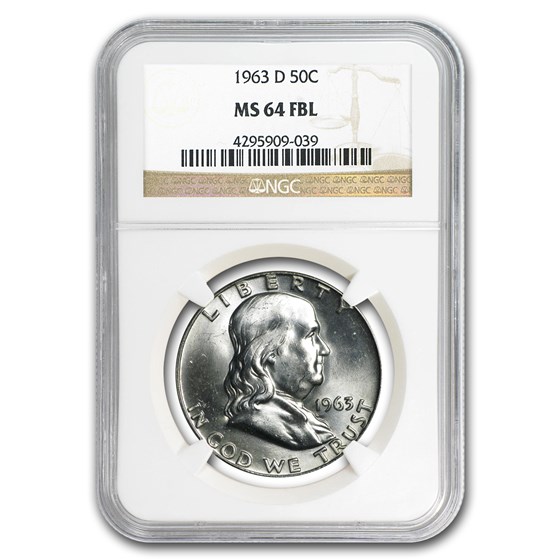1963-D Franklin Half Dollar MS-64 NGC (FBL) 1963-D Franklin Half Dollar MS-64 NGC (FBL)