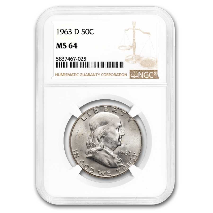 1963-D Franklin Half Dollar MS-64 NGC