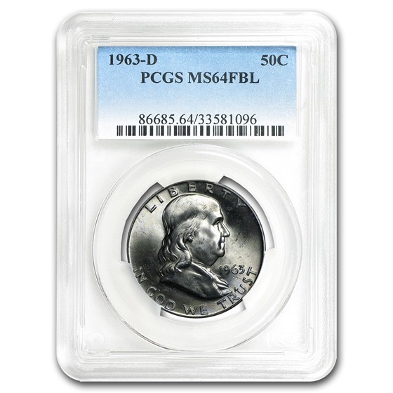 1963-D Franklin Half Dollar MS-64 PCGS (FBL) 1963-D Franklin Half Dollar MS-64 PCGS (FBL)