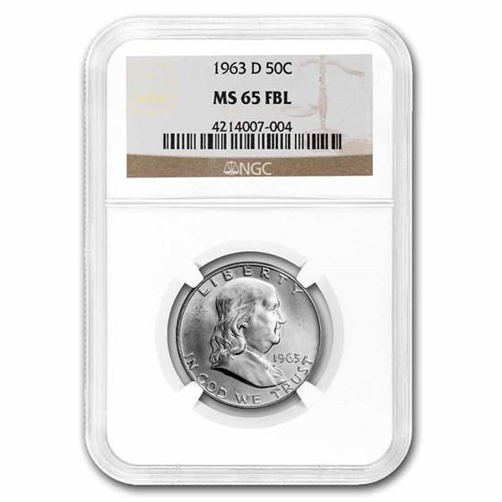 1963-D Franklin Half Dollar MS-65 NGC (FBL) 1963-D Franklin Half Dollar MS-65 NGC (FBL)