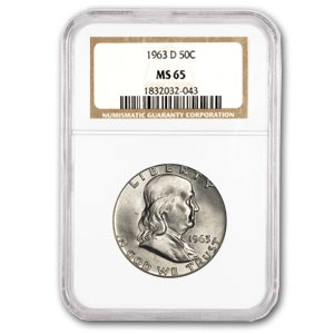 1963-D Franklin Half Dollar MS-65 NGC 1963-D Franklin Half Dollar MS-65 NGC
