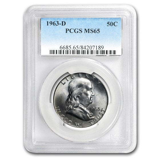 1963-D Franklin Half Dollar MS-65 PCGS 1963-D Franklin Half Dollar MS-65 PCGS