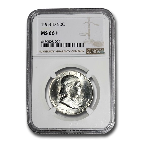 1963-D Franklin Half Dollar MS-66+ NGC 1963-D Franklin Half Dollar MS-66+ NGC