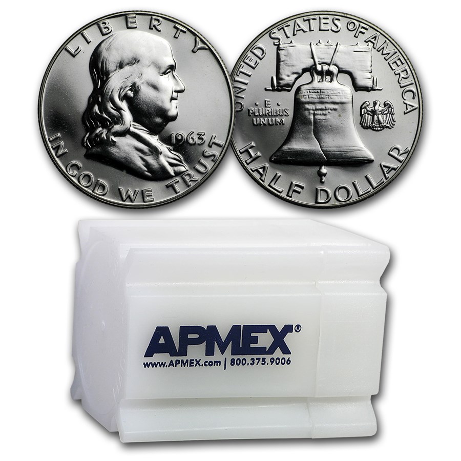 1963 Franklin Half Dollar 20-Coin Roll Proof