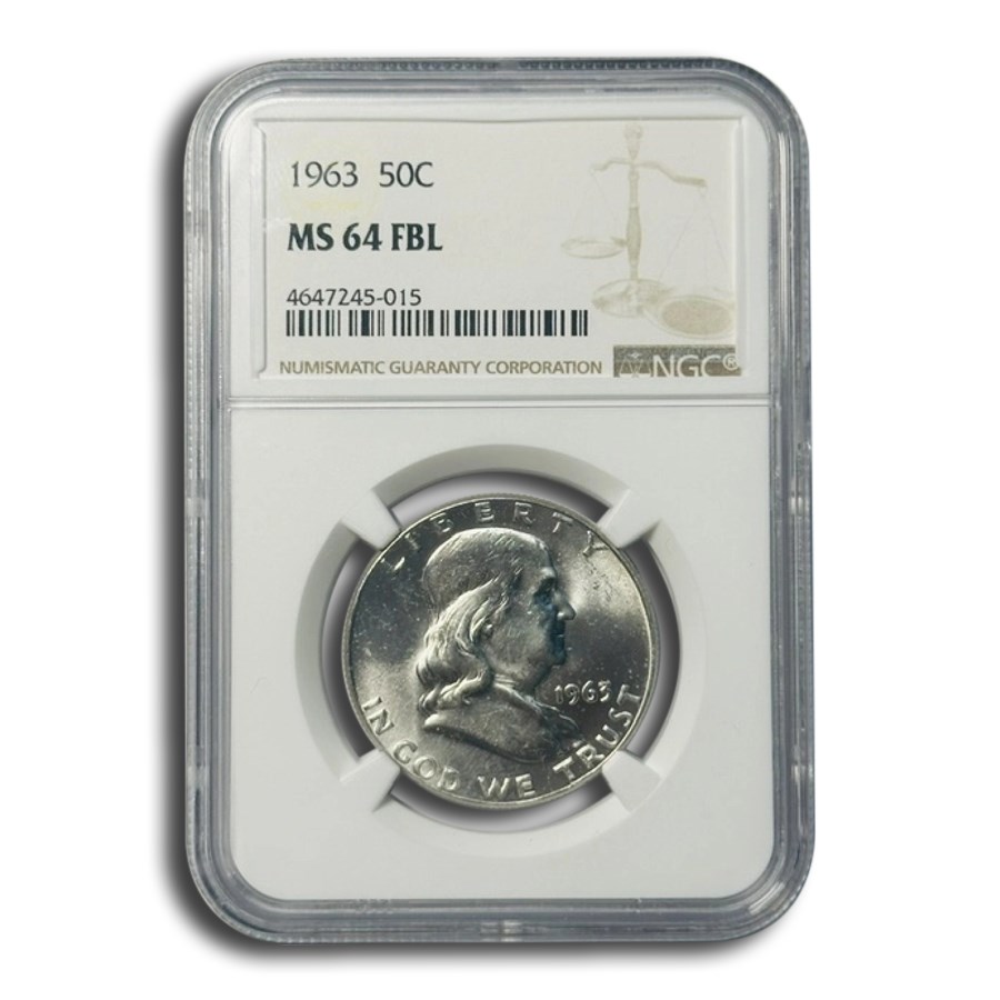 1963 Franklin Half Dollar MS-64 NGC (FBL)