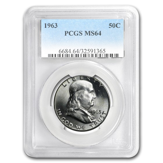 1963 Franklin Half Dollar MS-64 PCGS 1963 Franklin Half Dollar MS-64 PCGS