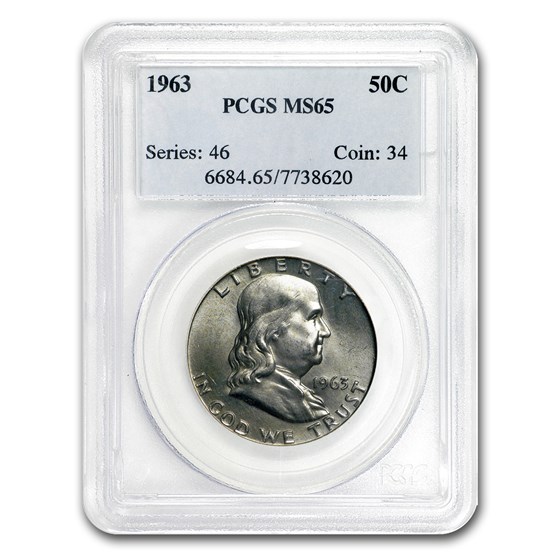 1963 Franklin Half Dollar MS-65 PCGS 1963 Franklin Half Dollar MS-65 PCGS