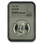 1963 Franklin Half Dollar MS-66 NGC (FBL)