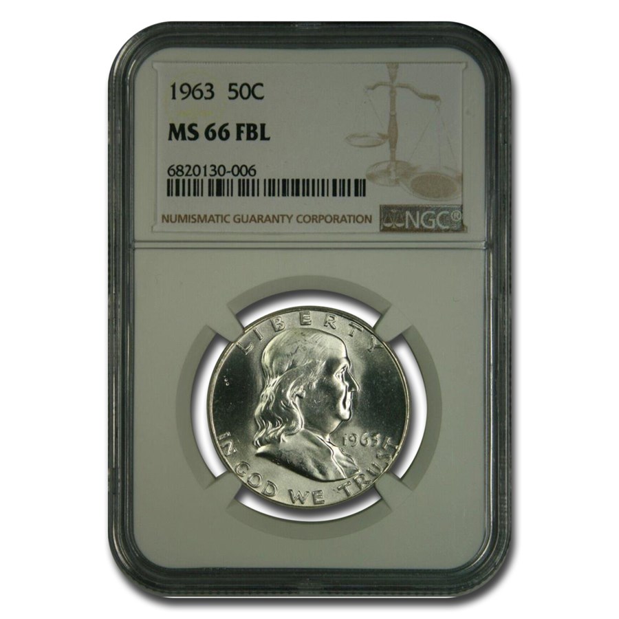 1963 Franklin Half Dollar MS-66 NGC (FBL)