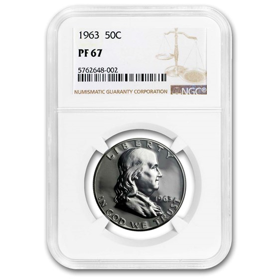 1963 Franklin Half Dollar PF-67 NGC 1963 Franklin Half Dollar PF-67 NGC