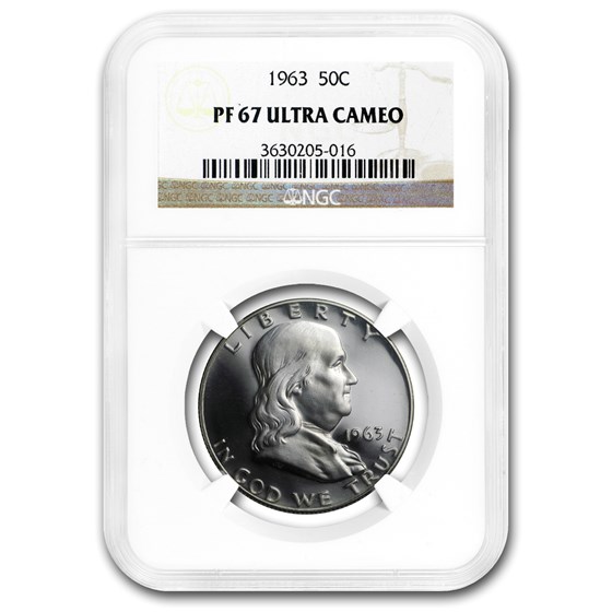 1963 Franklin Half Dollar PF-67 Ultra Cameo NGC 1963 Franklin Half Dollar PF-67 Ultra Cameo NGC