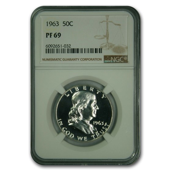 1963 Franklin Half Dollar PF-69 NGC 1963 Franklin Half Dollar PF-69 NGC