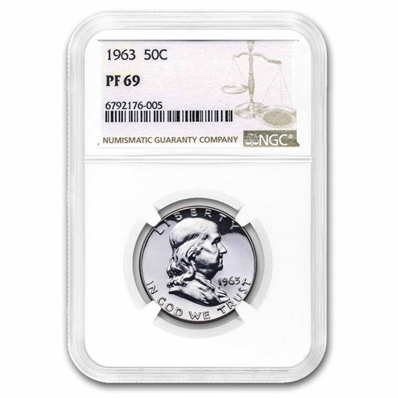 1963 Franklin Half Dollar PF-69 NGC 1963 Franklin Half Dollar PF-69 NGC
