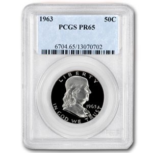 1963 Franklin Half Dollar PR-65 PCGS 1963 Franklin Half Dollar PR-65 PCGS