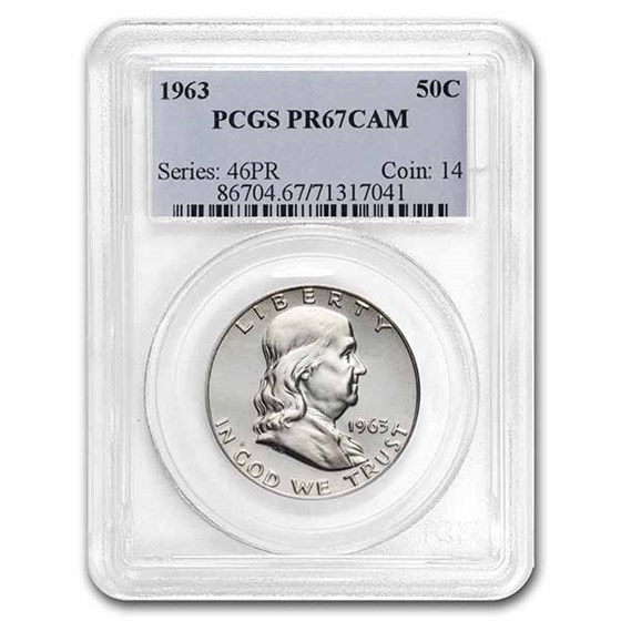 1963 Franklin Half Dollar PR-67 Cameo PCGS 1963 Franklin Half Dollar PR-67 Cameo PCGS