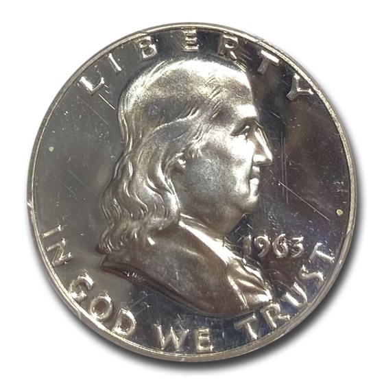 1963 Franklin Half Dollar PR-67 Deep Cameo PCGS 1963 Franklin Half Dollar PR-67 Deep Cameo PCGS
