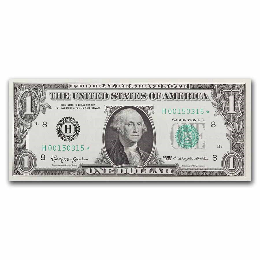 1963* (H-St. Louis) $1.00 FRN CU (Fr#1900-H*) Star Note!