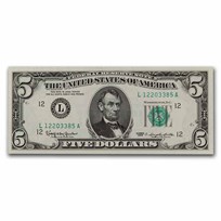 1963 (L-San Francisco) $5.00 FRN CU (Fr#1967-L)