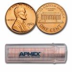 1963 Lincoln Cent 50-Coin Roll BU
