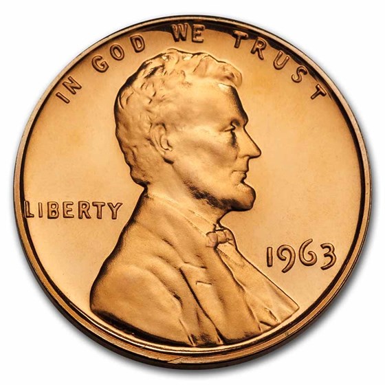 1963 Lincoln Cent Gem Proof (Red) 1963 Lincoln Cent Gem Proof (Red)