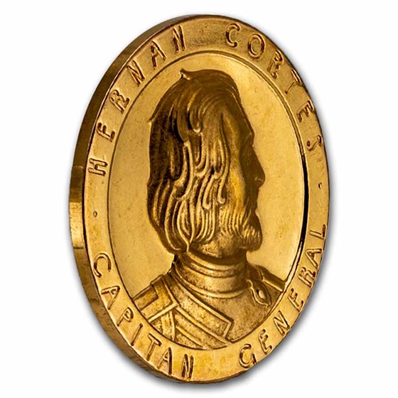 Buy 1963 Mexico Gold Medal Cortez & Cuauhtemoc AU | APMEX