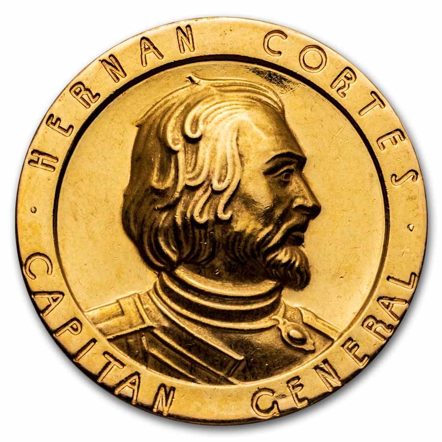 Buy 1963 Mexico Gold Medal Cortez & Cuauhtemoc AU | APMEX