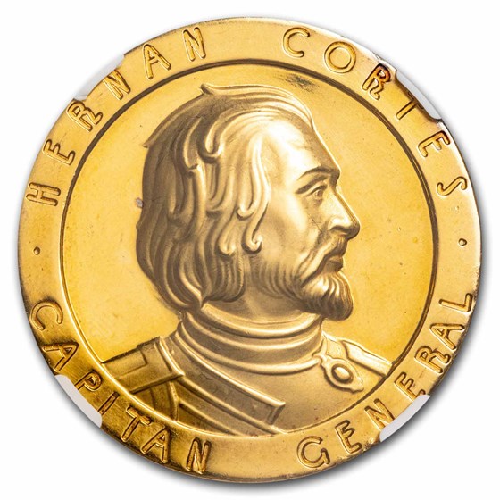 Buy 1963 Mexico Gold Medallic 50 Peso Cortez MS-60 NGC (Grove-P 77) | APMEX