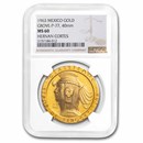 1963 Mexico Gold Medallic 50 Peso Cortez MS-60 NGC (Grove-P 77)