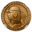 1963 Mexico Gold Medallic 50 Peso Cortez MS-64 NGC (Grove-P 77)