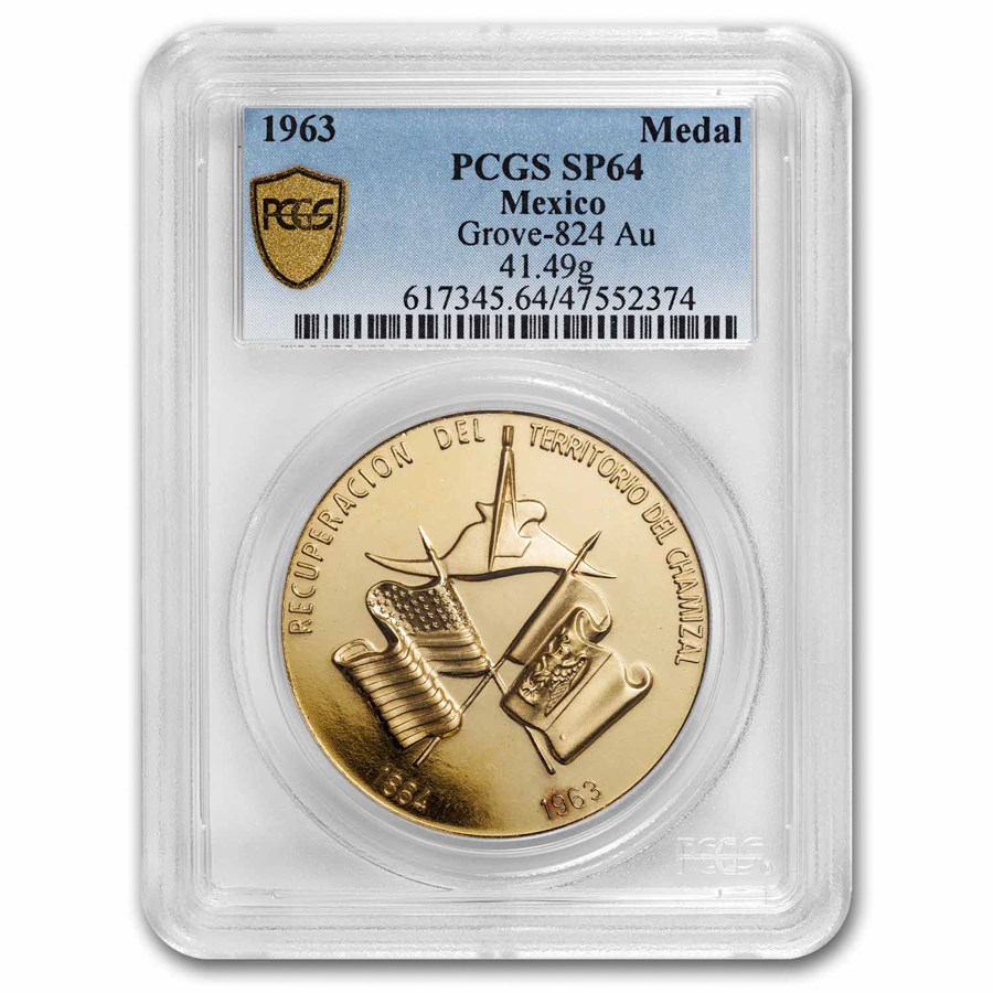 Buy 1963 Mexico Gold Recovery of Chamizal Territory Medal SP-64