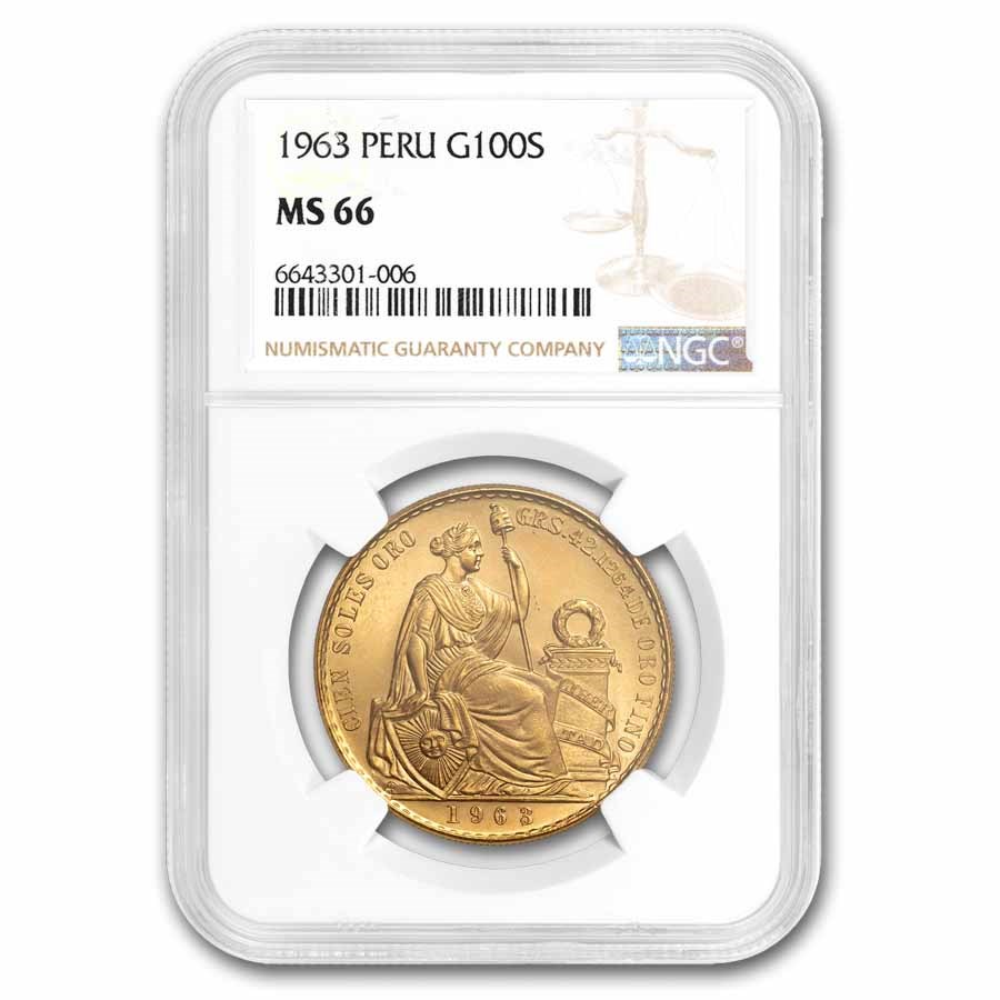 1963 Peru Gold 100 Soles MS-66 NGC