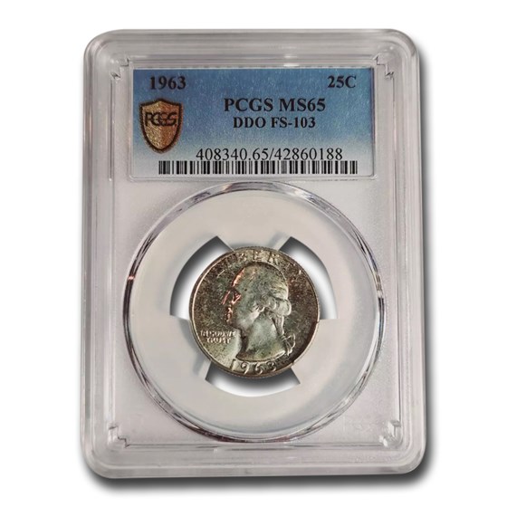 1963 Washington Quarter MS-65 PCGS (DDO FS-103) 1963 Washington Quarter MS-65 PCGS (DDO FS-103)