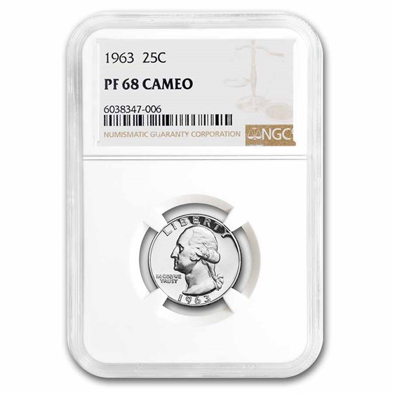 1963 Washington Quarter PF-68 Cameo NGC 1963 Washington Quarter PF-68 Cameo NGC