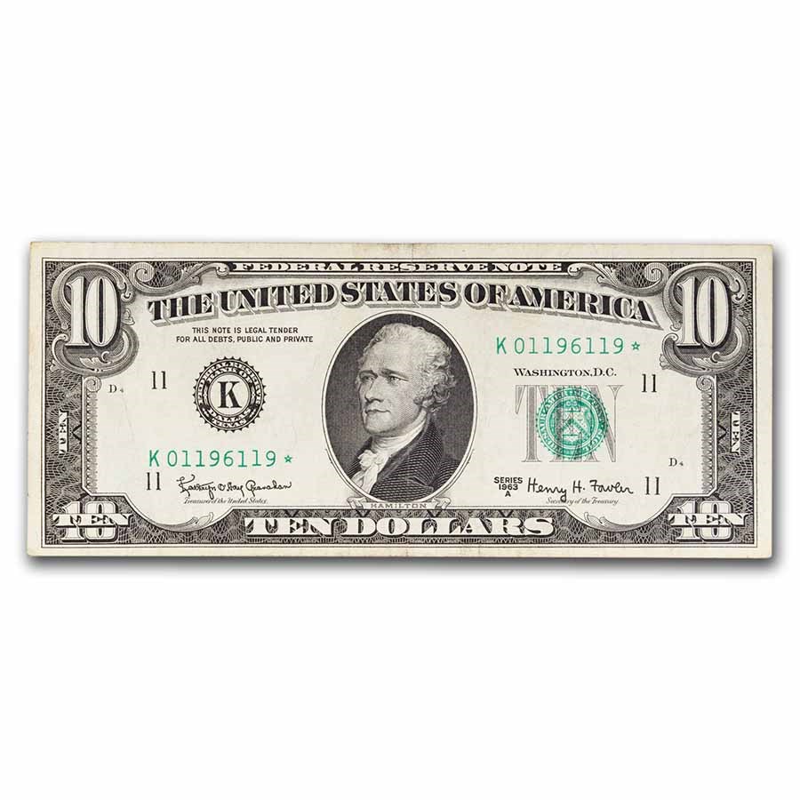 1963s* $10 FRN VF/XF (Fr#TBD) Districts of our Choice - Star Note