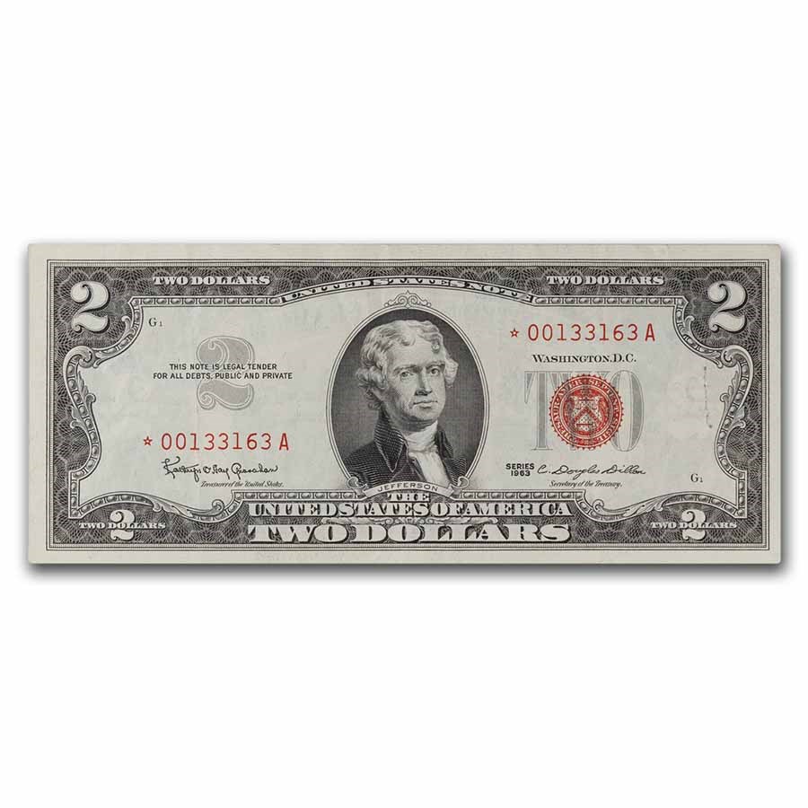 1963s* $2.00 U.S. Notes Red Seal Cull/Good (Star Note)