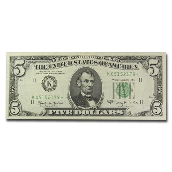 1963s* $5.00 FRN AU (Star Note, Districts of Our Choice) 1963s* $5.00 FRN AU (Star Note, Districts of Our Choice)