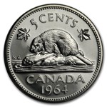 1964 Canada Nickel 5 Cents BU/Prooflike