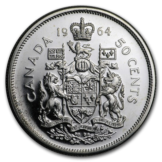 1964 Canada Silver 50 Cents Elizabeth II BU/Prooflike 1964 Canada Silver 50 Cents Elizabeth II BU/Prooflike
