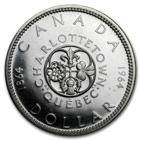 1964 Canada Silver Dollar Charlottetown Commem BU/Prooflike
