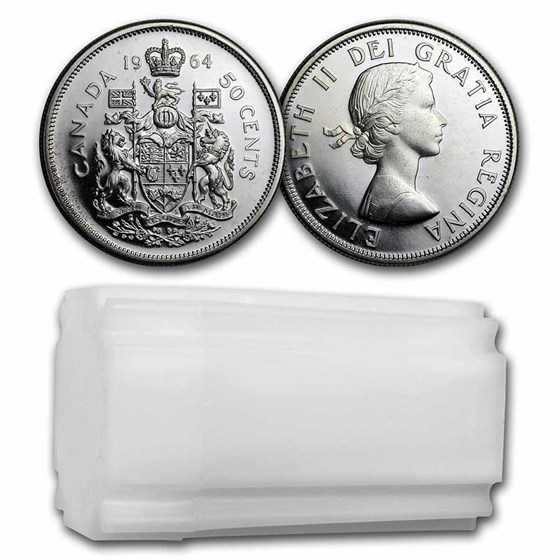 1964 Canada Silver Half Dollar 20-Coin Roll BU 1964 Canada Silver Half Dollar 20-Coin Roll BU