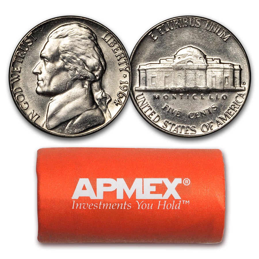 1964-D Jefferson Nickel 40-Coin Roll BU
