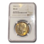 1964-D Kennedy Half Dollar MS-64 NGC