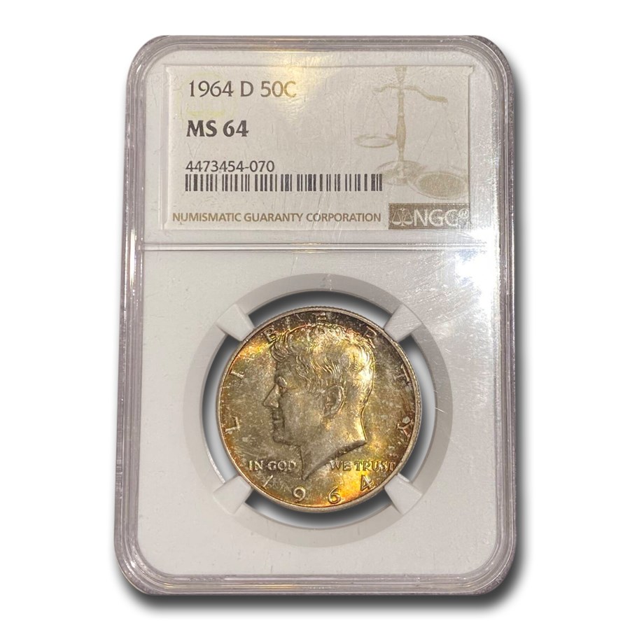 1964-D Kennedy Half Dollar MS-64 NGC