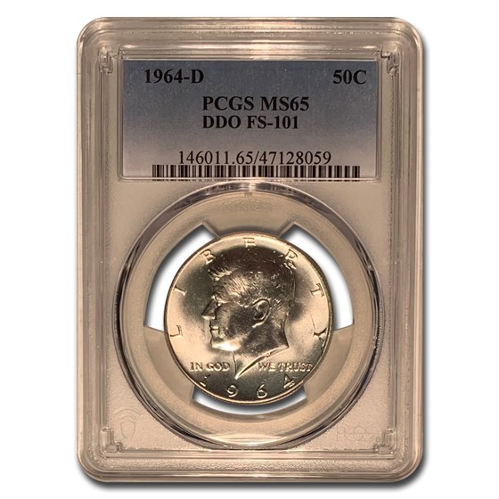1964-D Kennedy Half Dollar MS-65 PCGS (DDO FS-101)