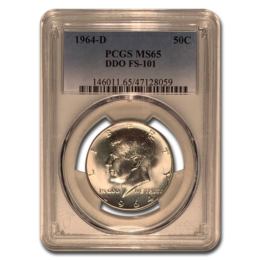 1964-D Kennedy Half Dollar MS-65 PCGS (DDO FS-101)