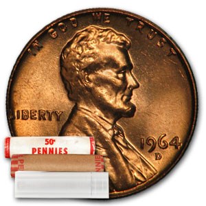 1964-D Lincoln Cent 50-Coin Roll BU 1964-D Lincoln Cent 50-Coin Roll BU